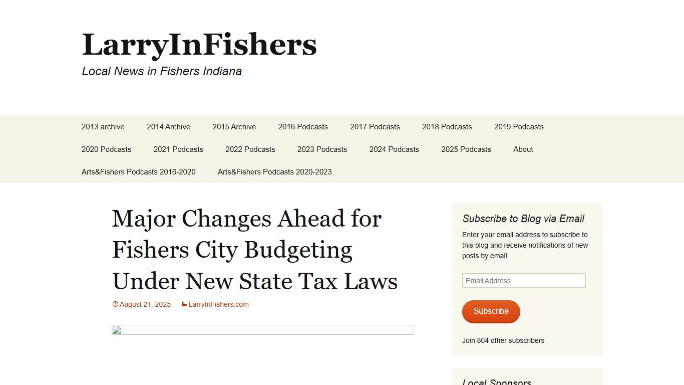 Fishers Deals with State Law Changes for 2026 - LarryInFishers