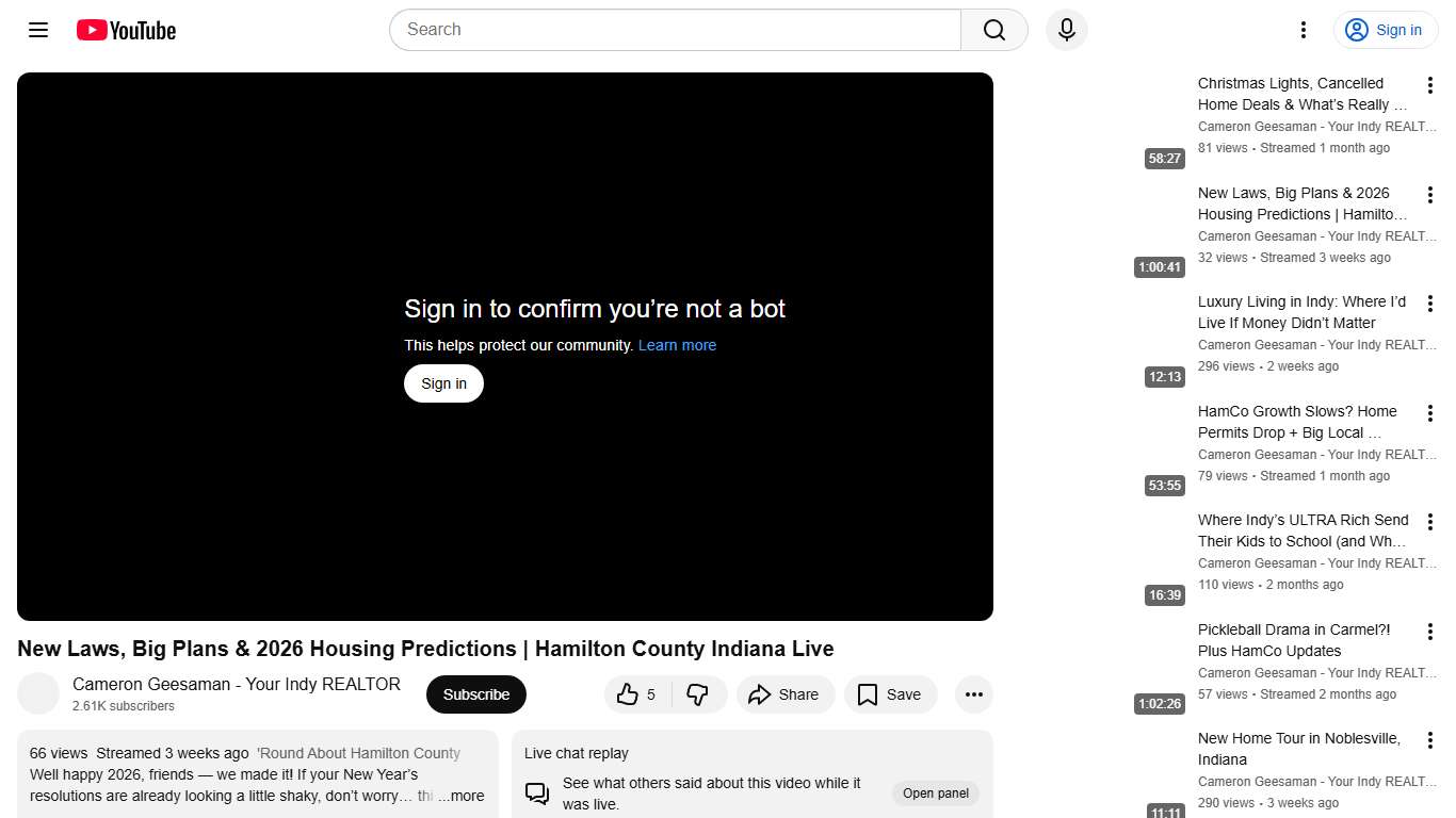 New Laws, Big Plans & 2026 Housing Predictions Hamilton County Indiana Live - YouTube